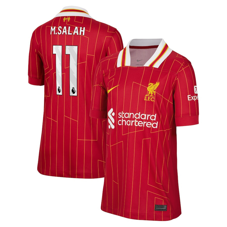Mohamed Salah 11 Liverpool 2024/25 Home YOUTH Jersey – Red