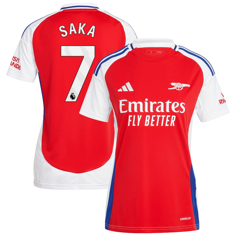 Bukayo Saka 7 Arsenal 2024/25 Home Women Jersey – Red