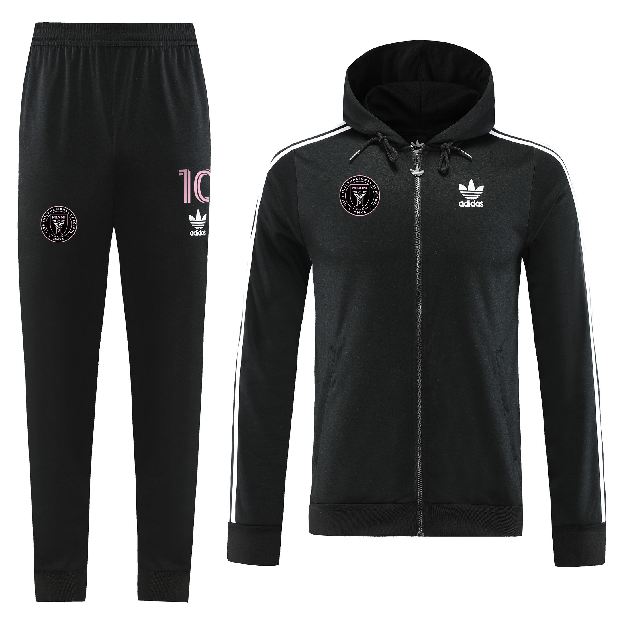 Lionel Messi 10 Signed Inter Miami FC Training Anthem Jacket Hooded Tracksuit 2023/24 Black