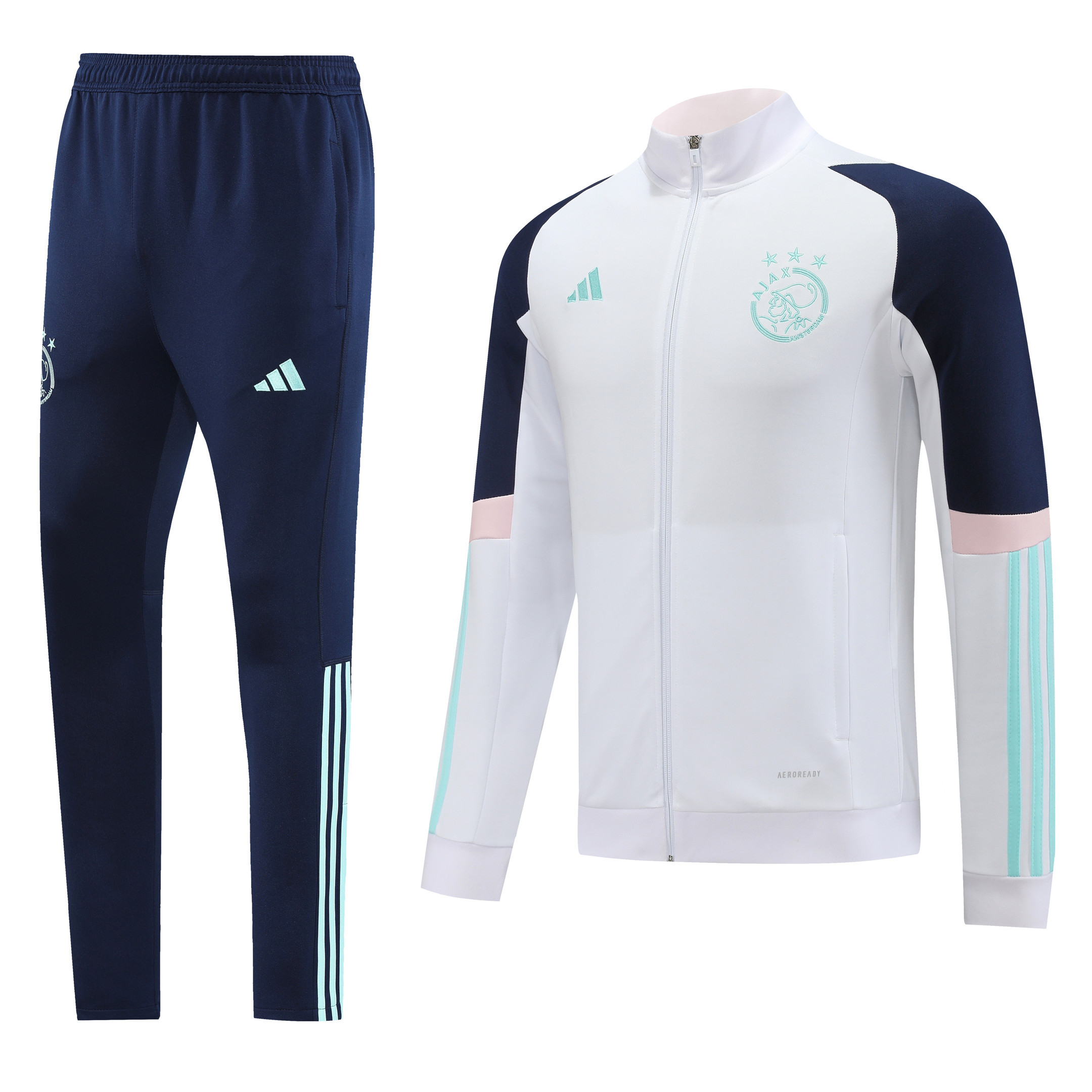 AFC Ajax Football Tracksuit/ Anthem Jacket 23/24 – White Navy