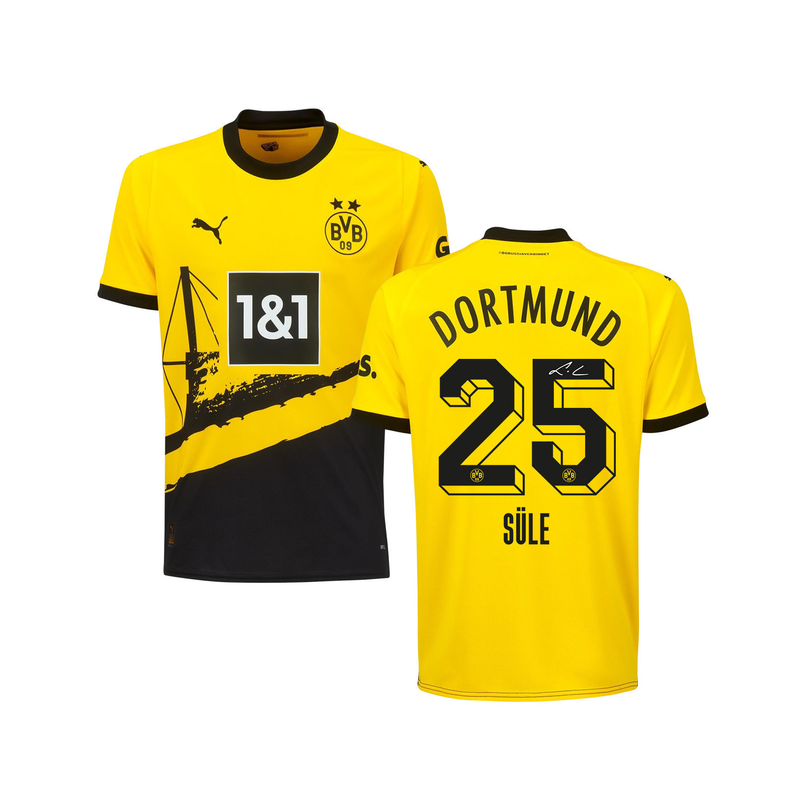 Niklas Sle 25 Signed Borussia Dortmund Youth Home Autographed – Yellow