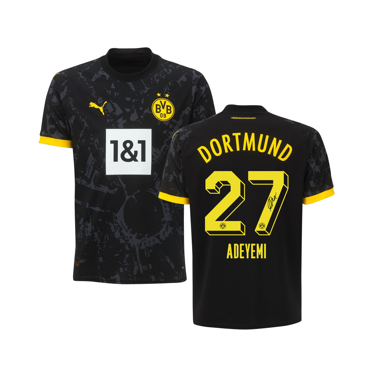 Karim Adeyemi 27 Signed Borussia Dortmund Youth Away Autographed – Black