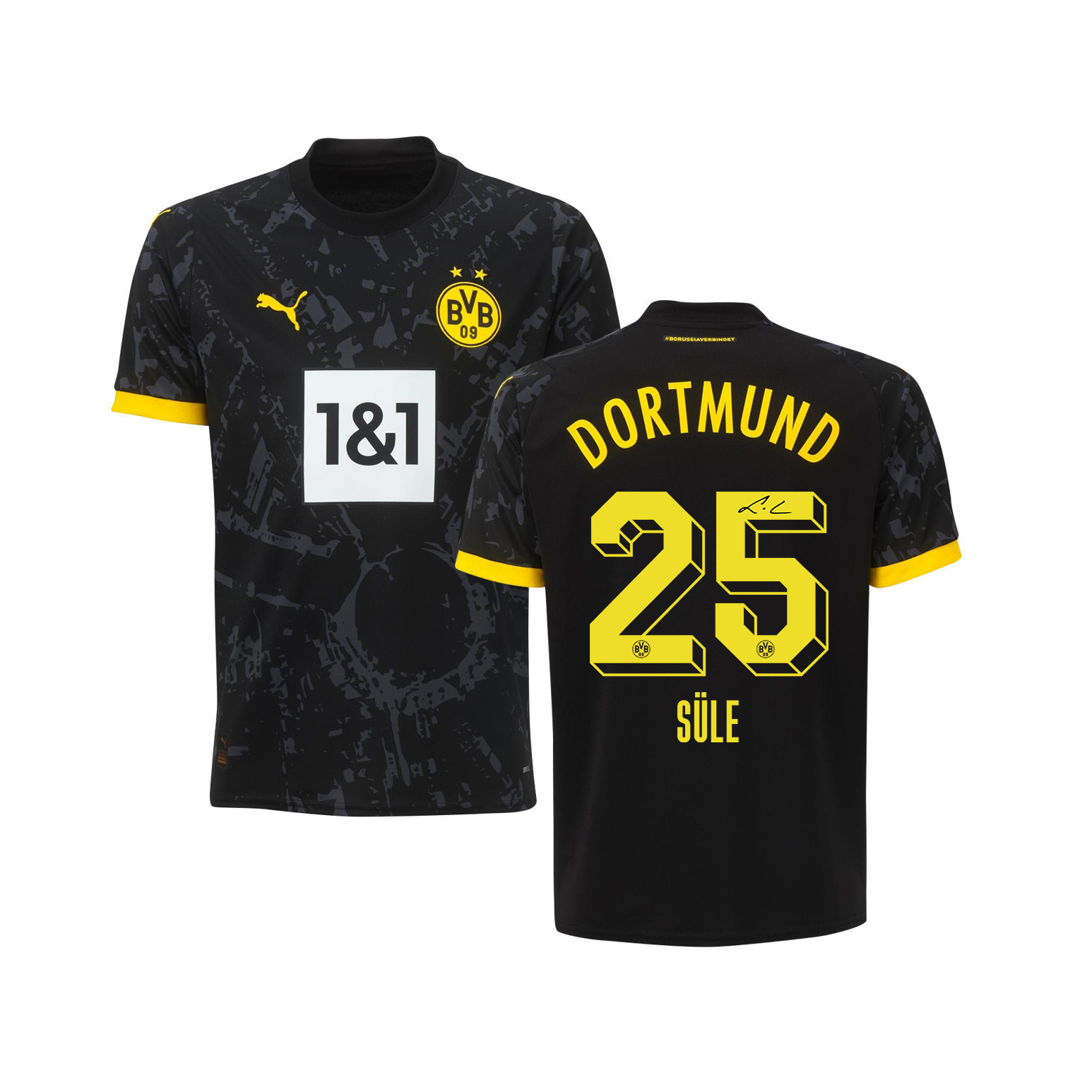 Niklas Sle 25 Signed Borussia Dortmund Youth Away Autographed – Black