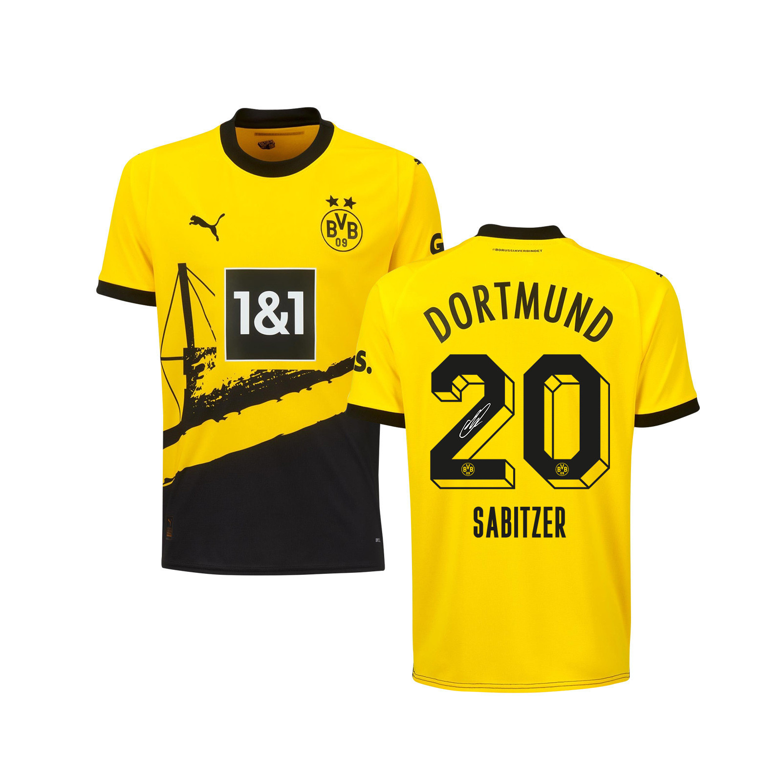 Marcel Sabitzer 20 Signed Borussia Dortmund Youth Home Autographed – Yellow