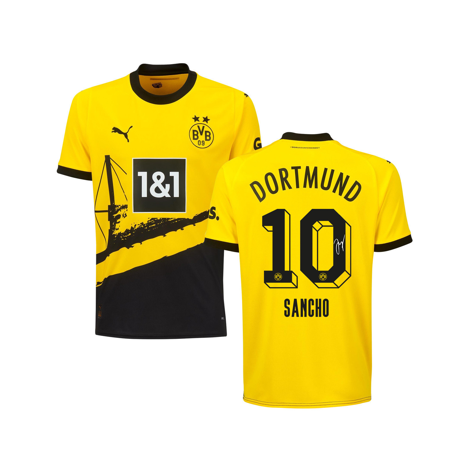 Sancho 10 Signed Borussia Dortmund Youth Home Autographed – Yellow