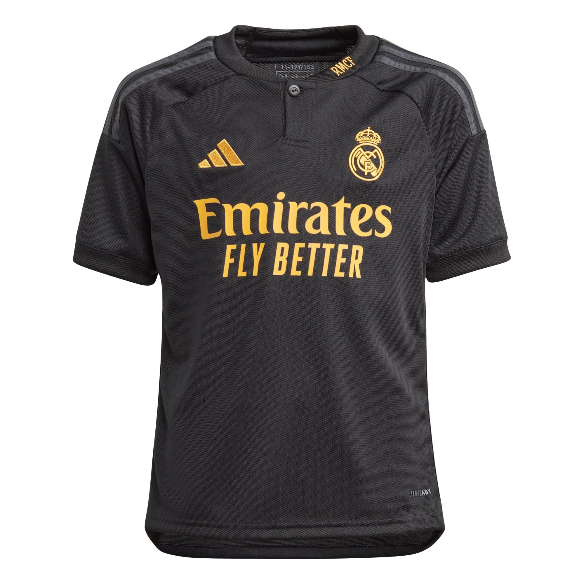 Thibaut Courtois 1 Signed Real Madrid 2023/24 YOUTH Third Jersey Autographed – Black