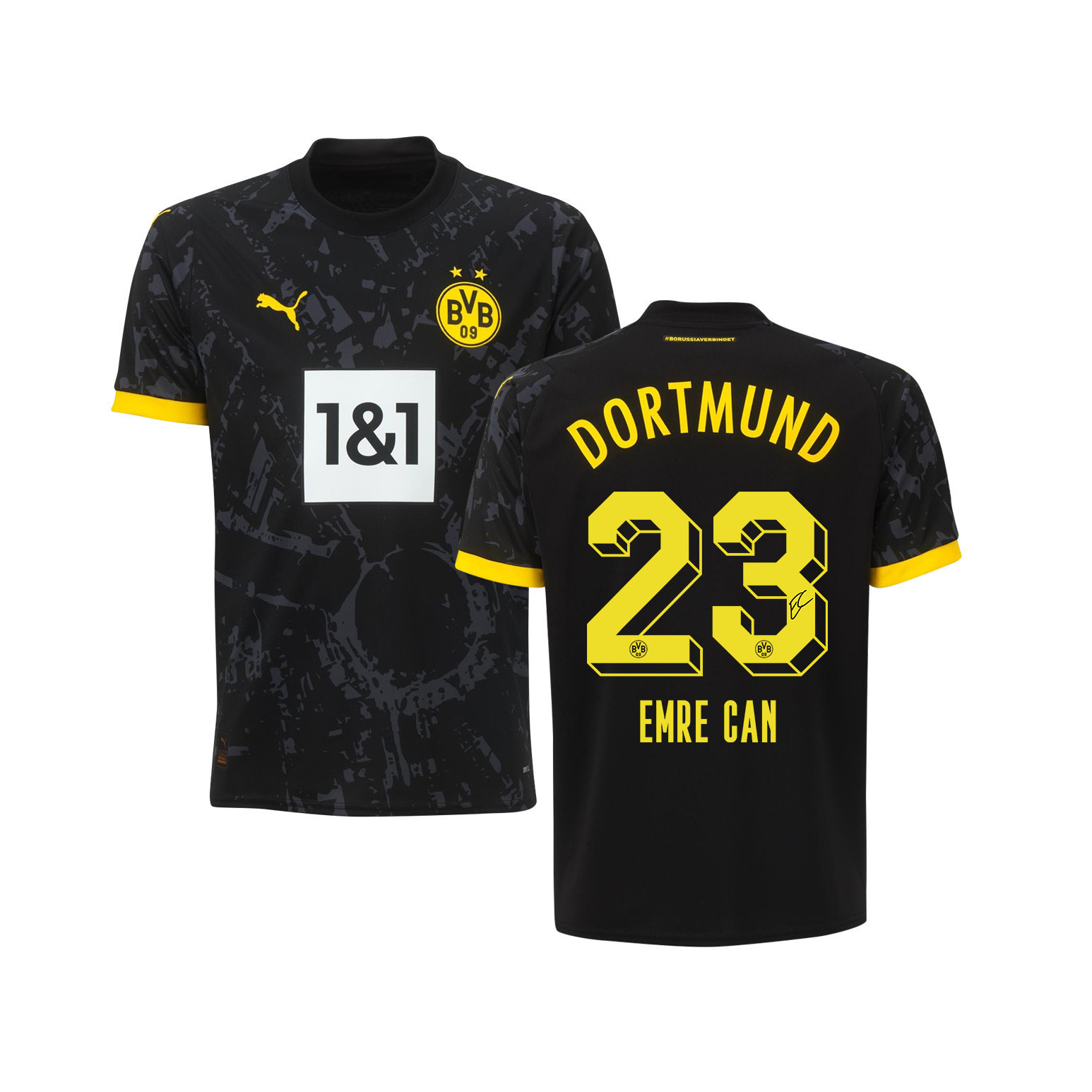Emre Can 23 Signed Borussia Dortmund Youth Away Autographed – Black