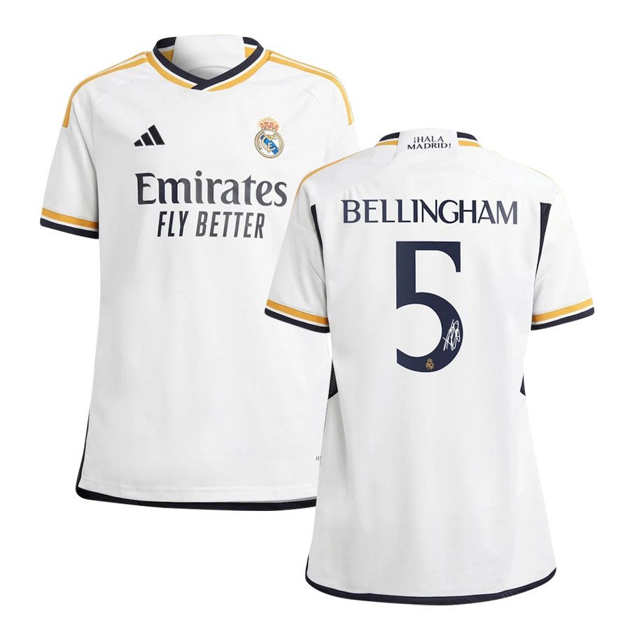 Jude Bellingham 5 Signed Real Madrid 2023/24 YOUTH Home Jersey Autographed – White