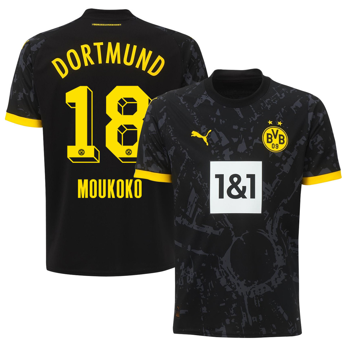 Youssoufa Moukoko 18 Borussia Dortmund 2023-24 Away Men Jersey – Black