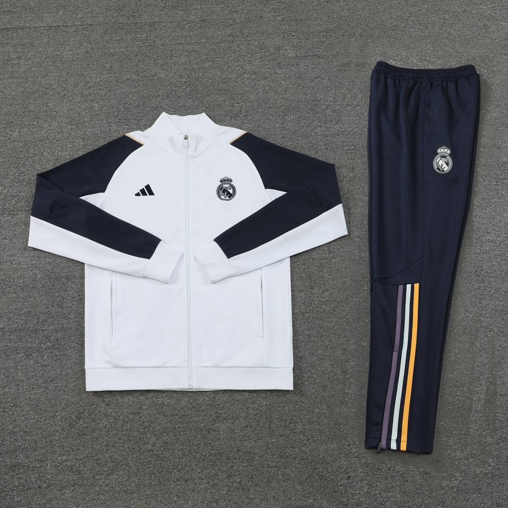 Real Madrid Football Tracksuit/ Anthem Jacket 23/24 – Dark Blue/White