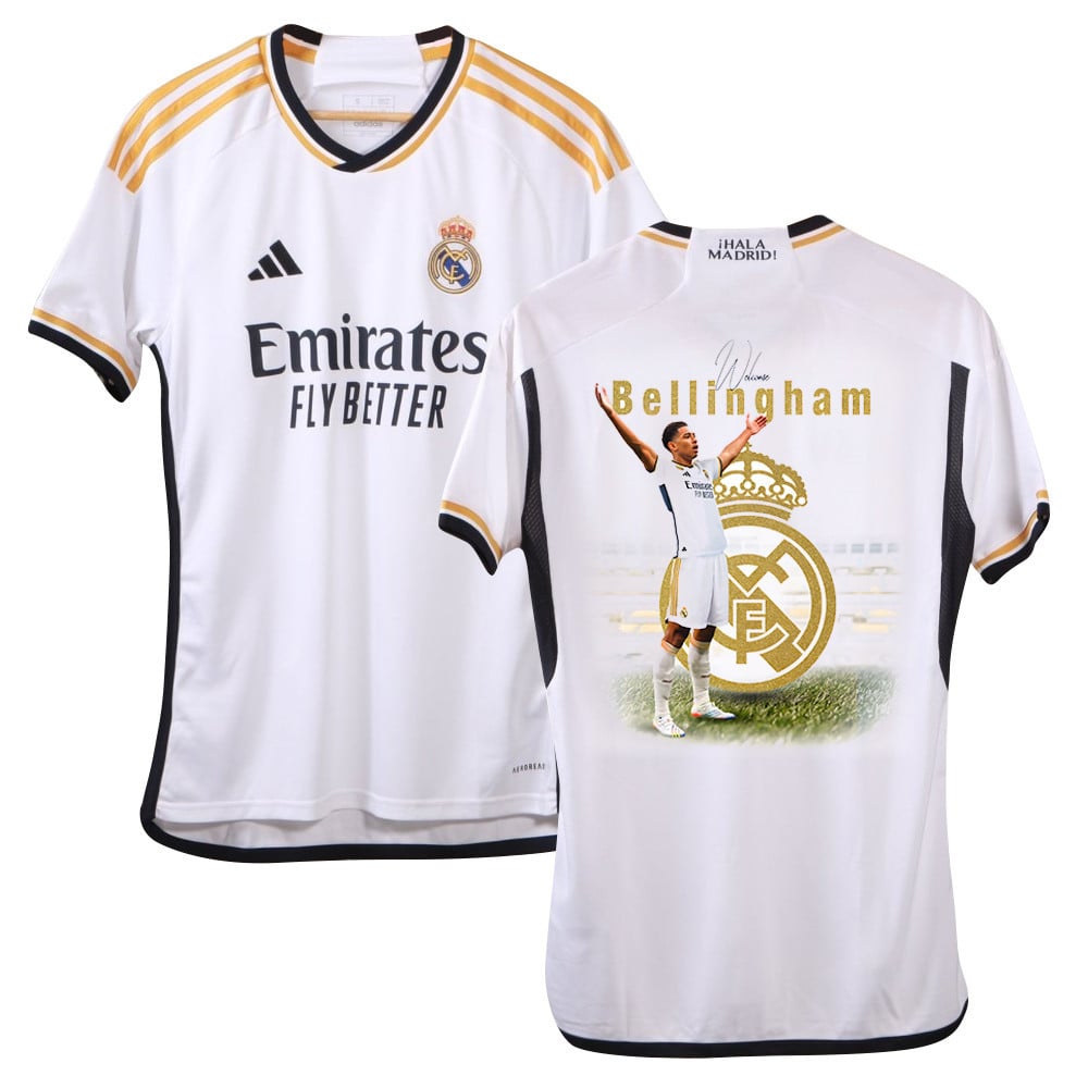 Jude Bellingham Real Madrid A Rising Star 2023-24 Home Jersey – White, Men