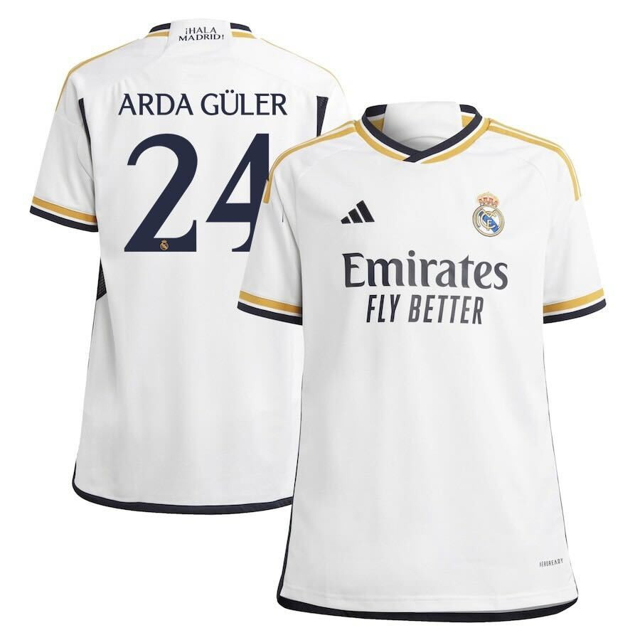 Arda Guler 24 Real Madrid 2023-24 Home Jersey – YOUTH White