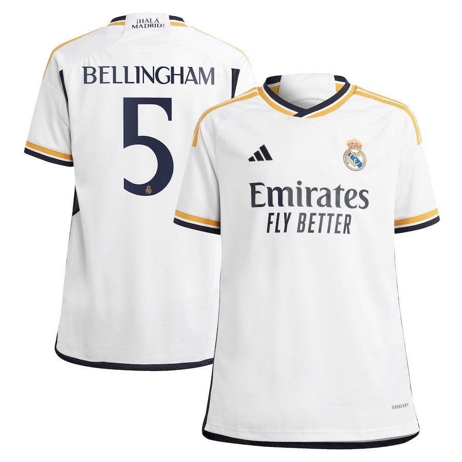 Jude Bellingham 5 Real Madrid 2023-24 Home Jersey – White, Youth
