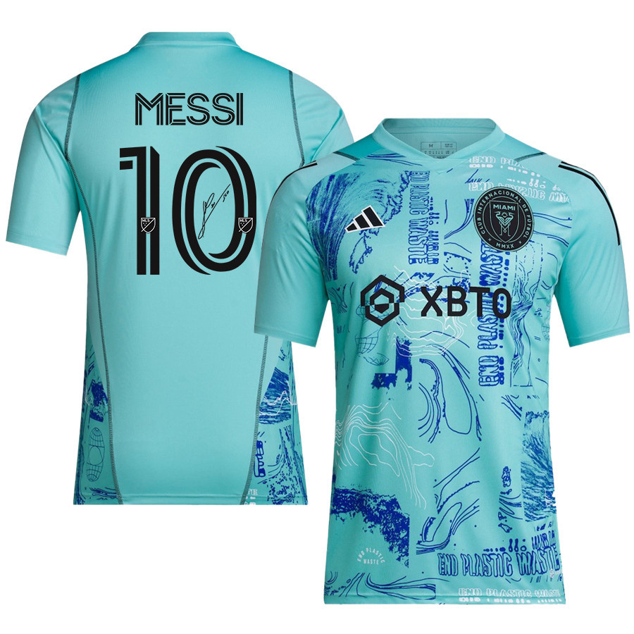 Lionel Messi 10 Inter Miami FC Signed 2023 One Planet Men Jersey – Green