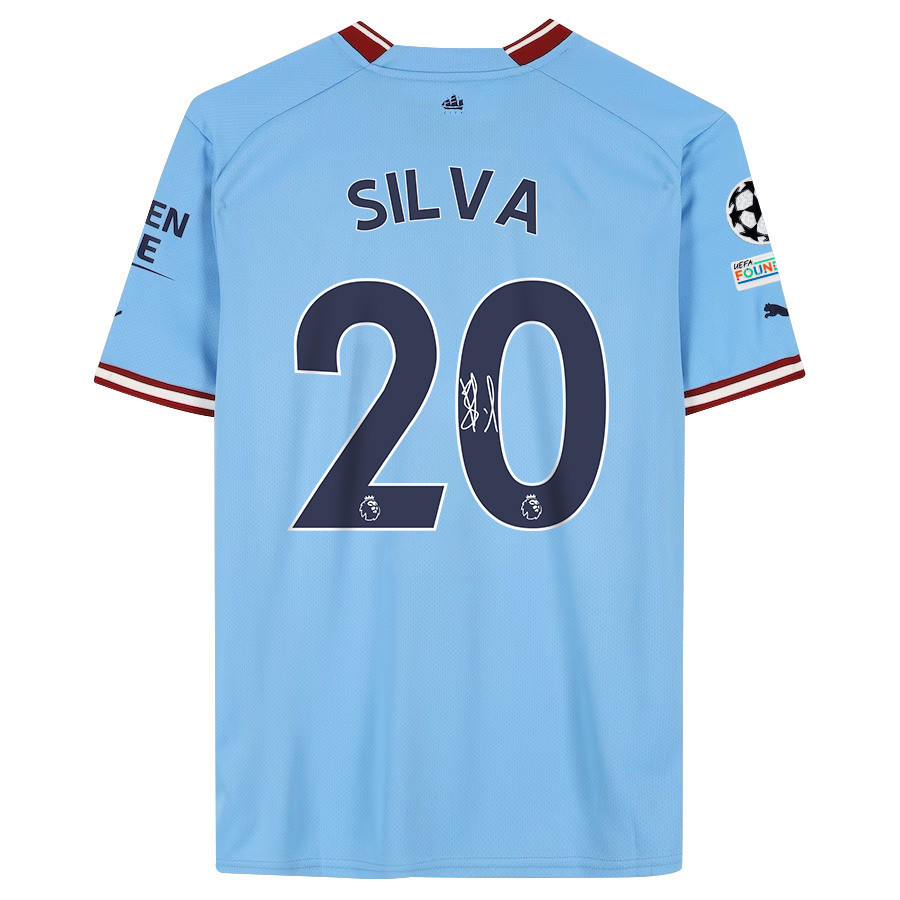Bernardo Silva 20 Signed Manchester City 2022/23 Home Men Jersey – Blue