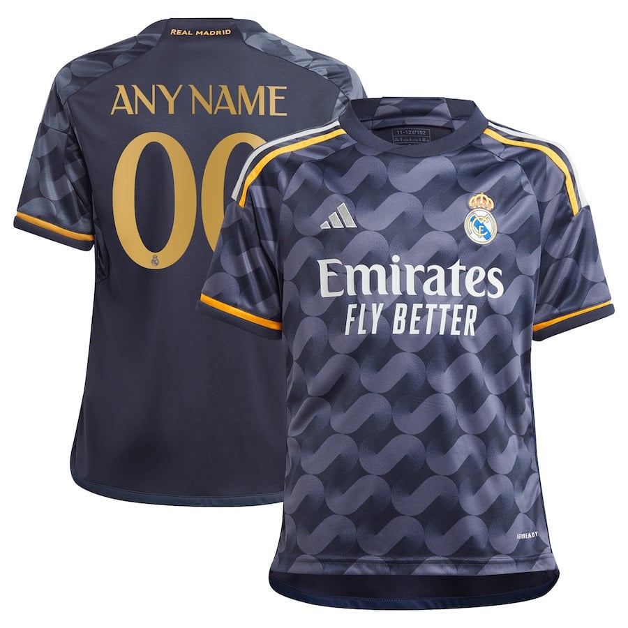 Real Madrid 2023/24 Away Custom Youth Jersey – Navy Blue