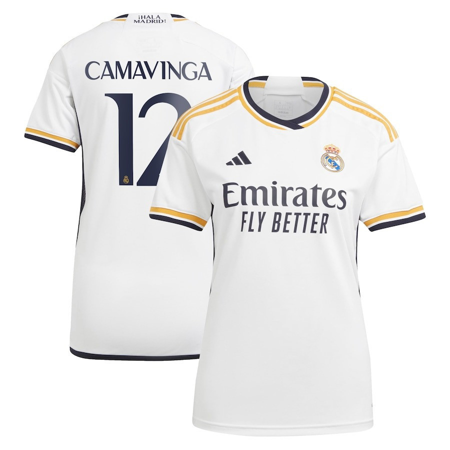 Eduardo Camavinga 12 Real Madrid 2023-24 Home Women Jersey – White