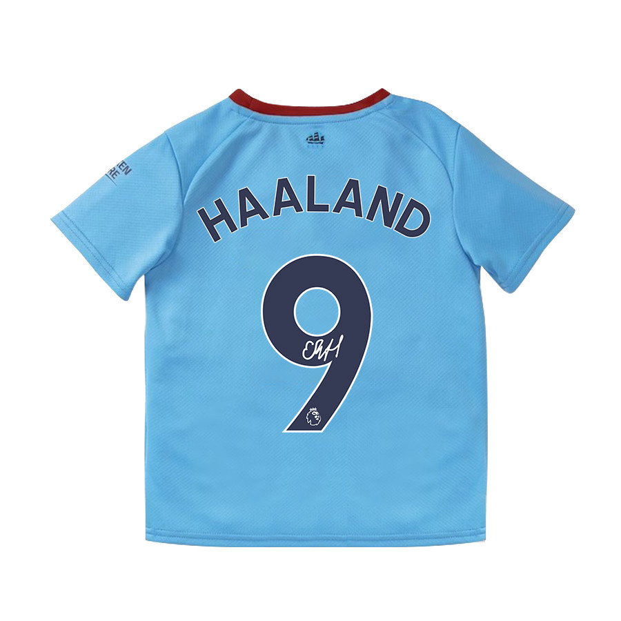 Erling Haaland 9 Signed Manchester City 2022/23 Home Jersey – Youth