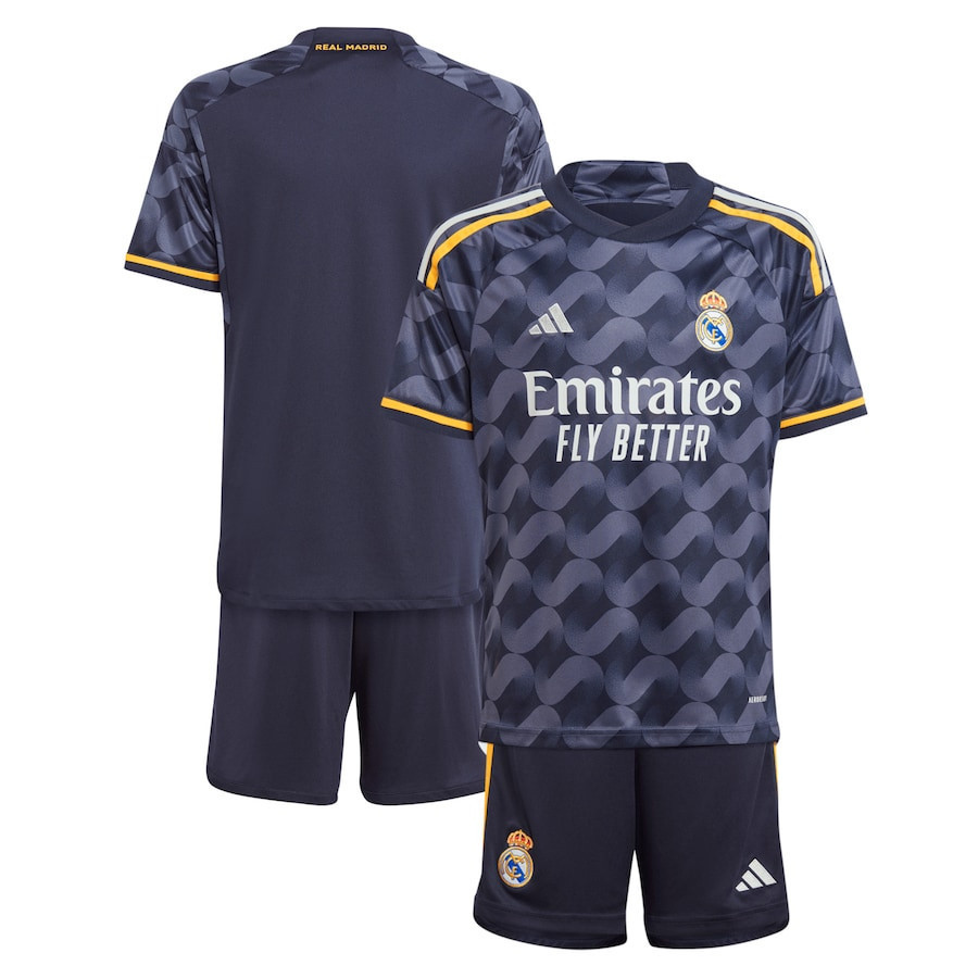 Real Madrid 2023-24 Away Youth Set Jersey – Navy Blue