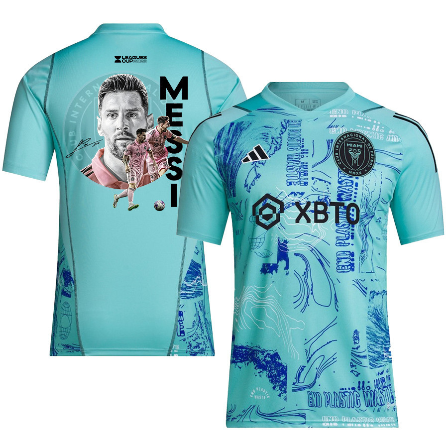 Lionel Messi 10 Inter Miami Signed Win Leagues Cup 2023 One Planet Men Jersey – Player Version