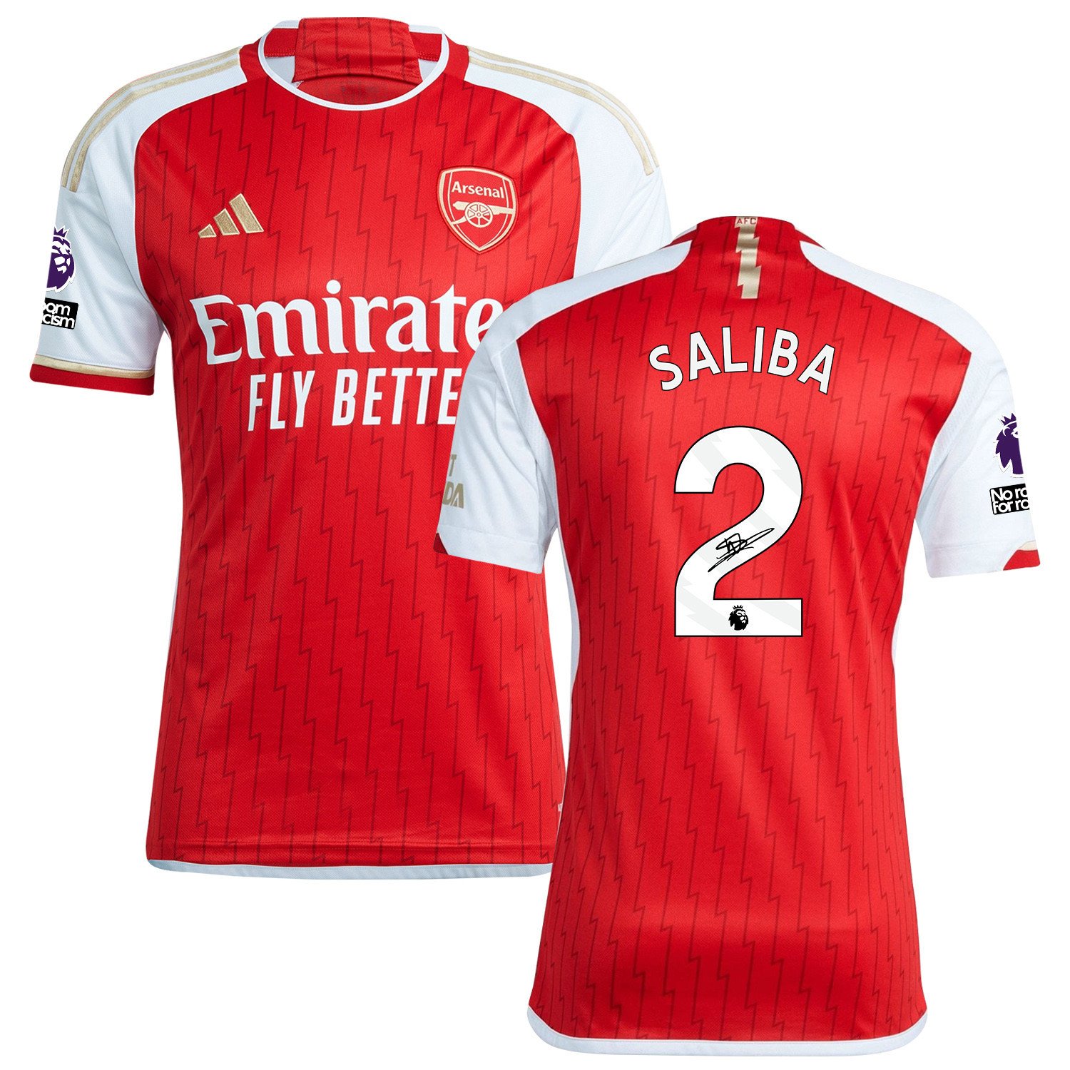 William Saliba 2 Signed Arsenal 2023/24 Home Jersey – Men, Red
