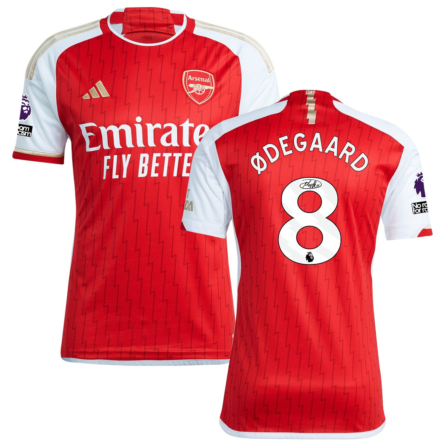 Martin degaard 8 Signed Arsenal 2023/24 Home Jersey – Men, Red