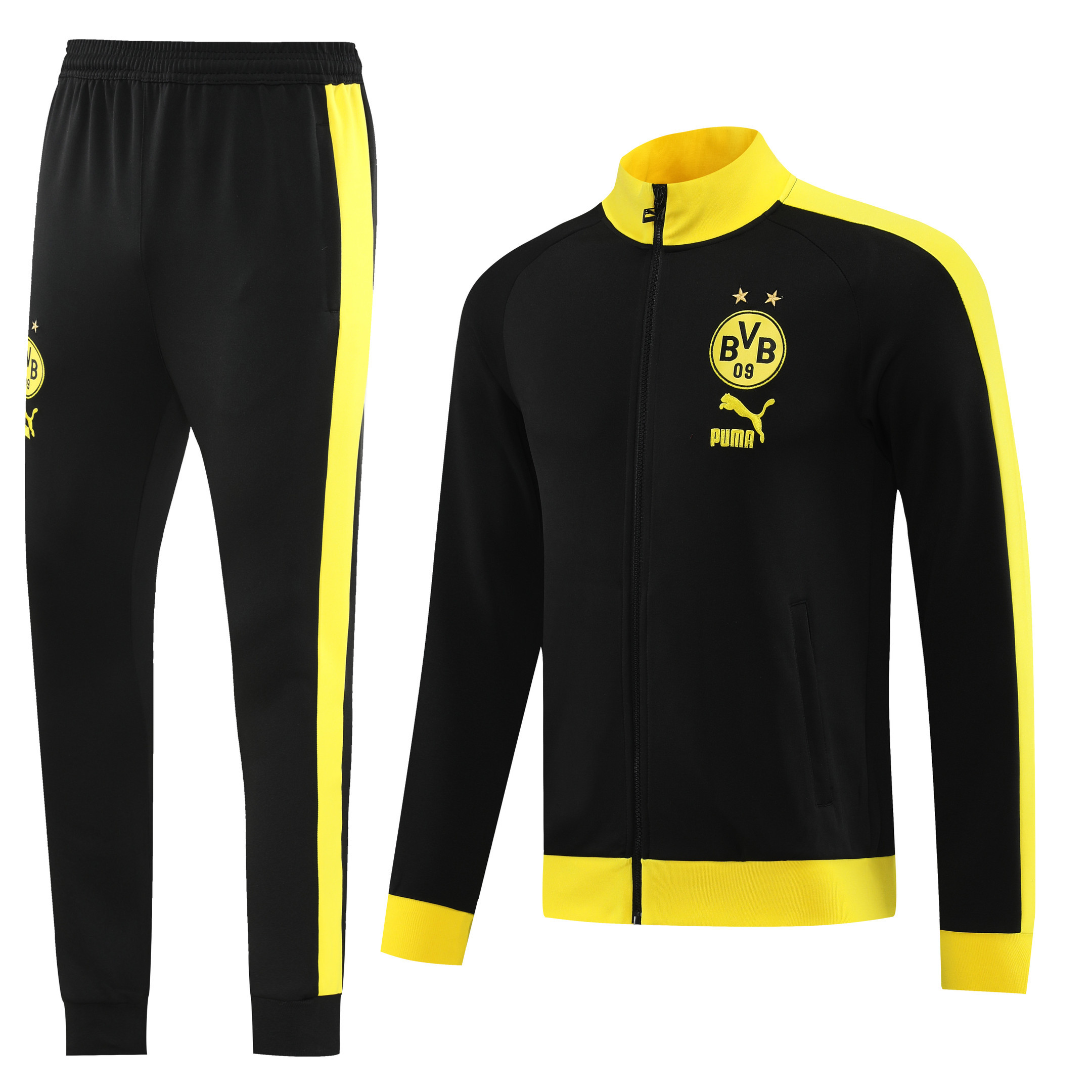 Borussia Dortmund Football Tracksuit/ Anthem Jacket 23/24 – Black Yellow Stripes