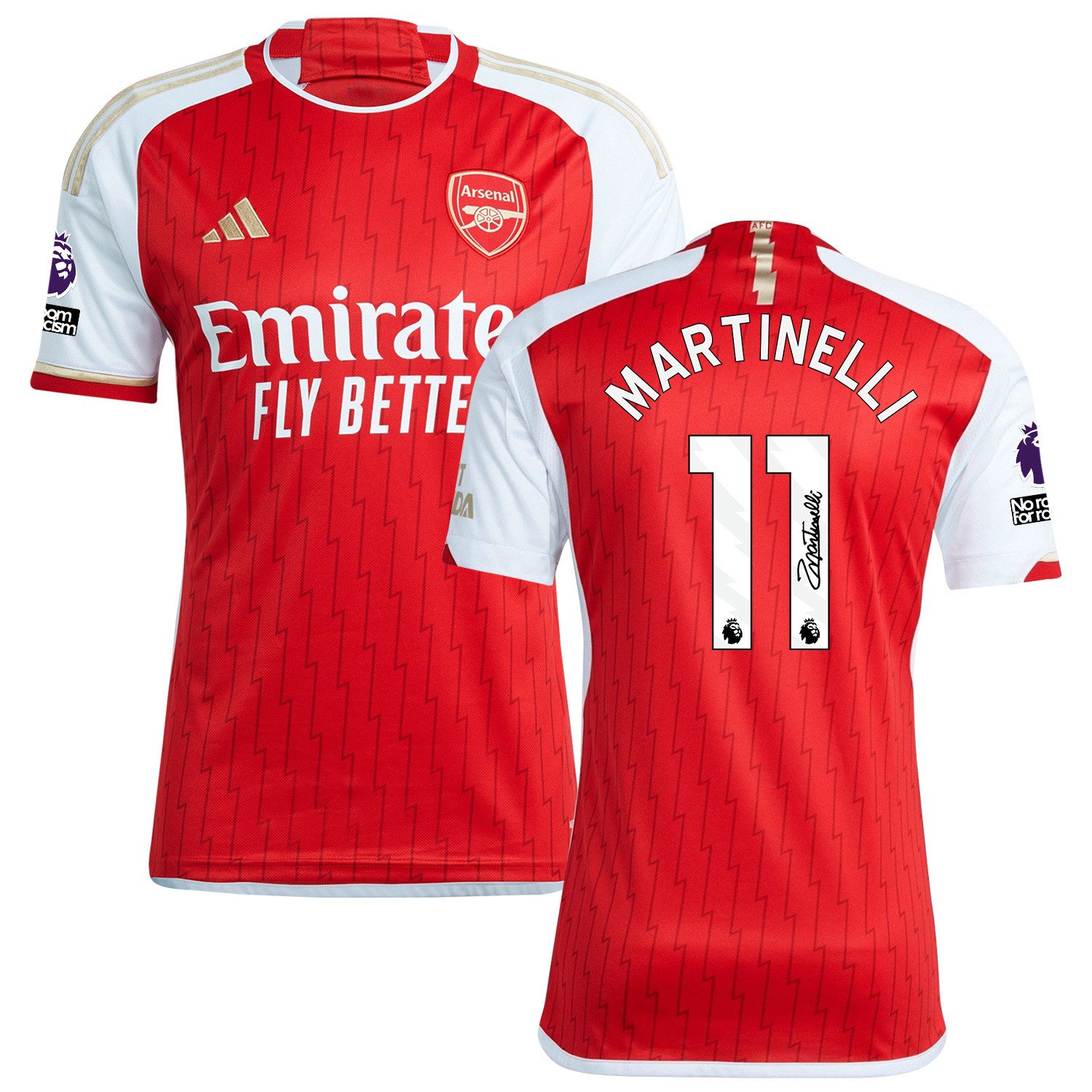 Gabriel Martinelli 11 Signed Arsenal 2023/24 Home Jersey – Men, Red