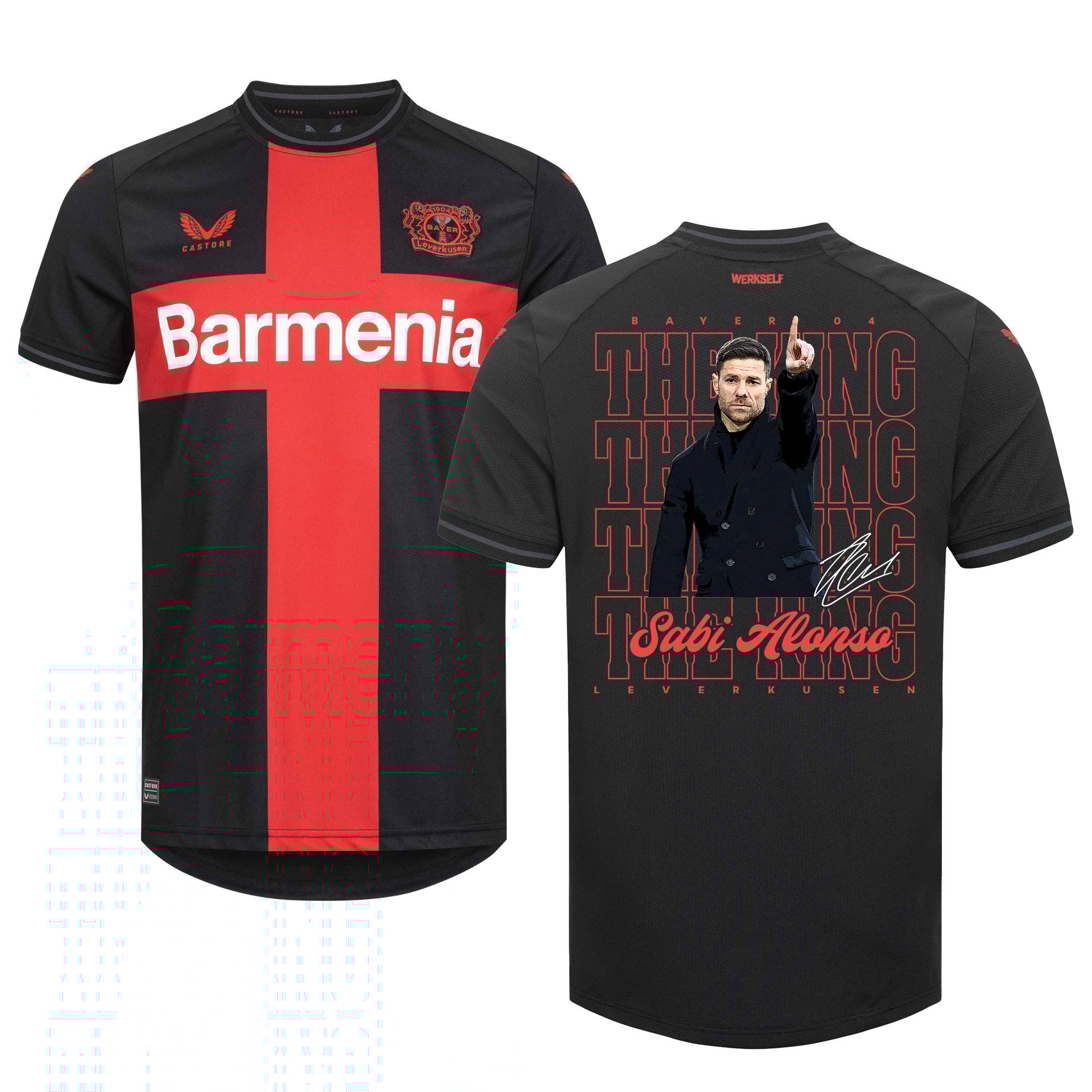 Xabi Alonso Coach Bayer 04 Leverkusen 2023/24 The King Pattern Home Jersey – Men