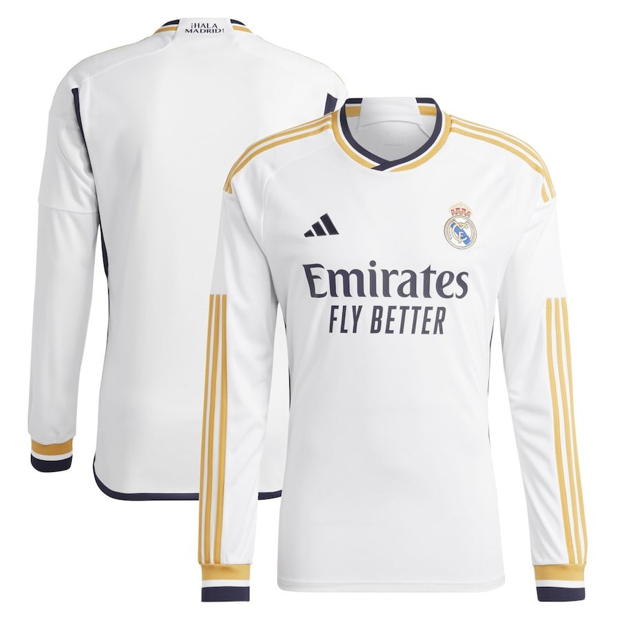 Real Madrid 2023/24 Home Men Long Sleeve Jersey – White