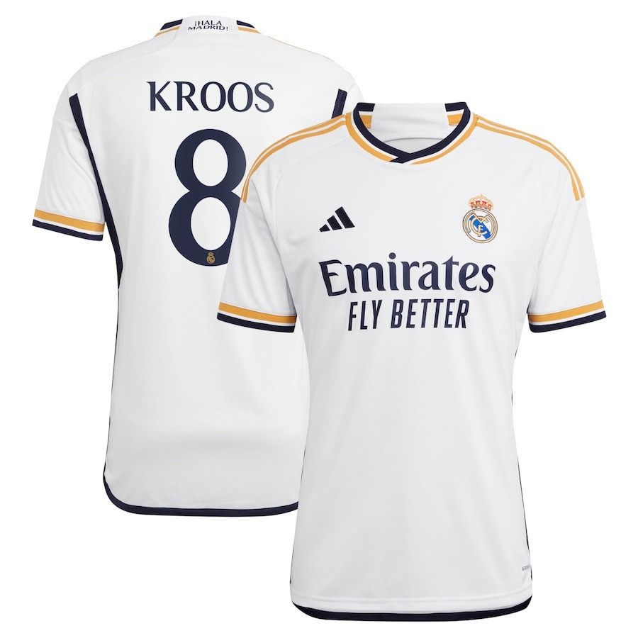 Toni Kroos 8 Real Madrid 2023-24 Home Men Jersey – White