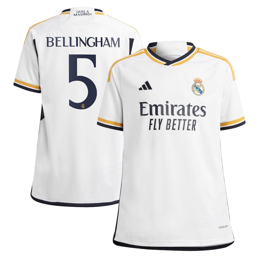 Jude Bellingham 5 Real Madrid 2023-24 Home Jersey – White, Youth