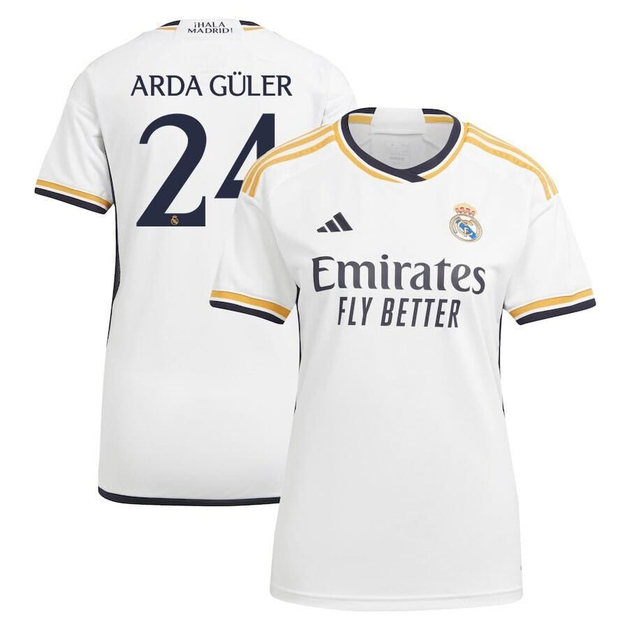 Arda Guler 24 Real Madrid 2023-24 Home Women Jersey – White
