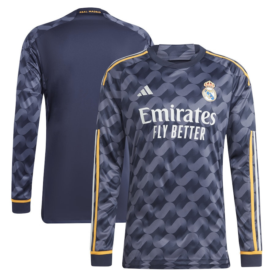 Real Madrid 2023/24 Away Men Long Sleeve Jersey – Navy Blue