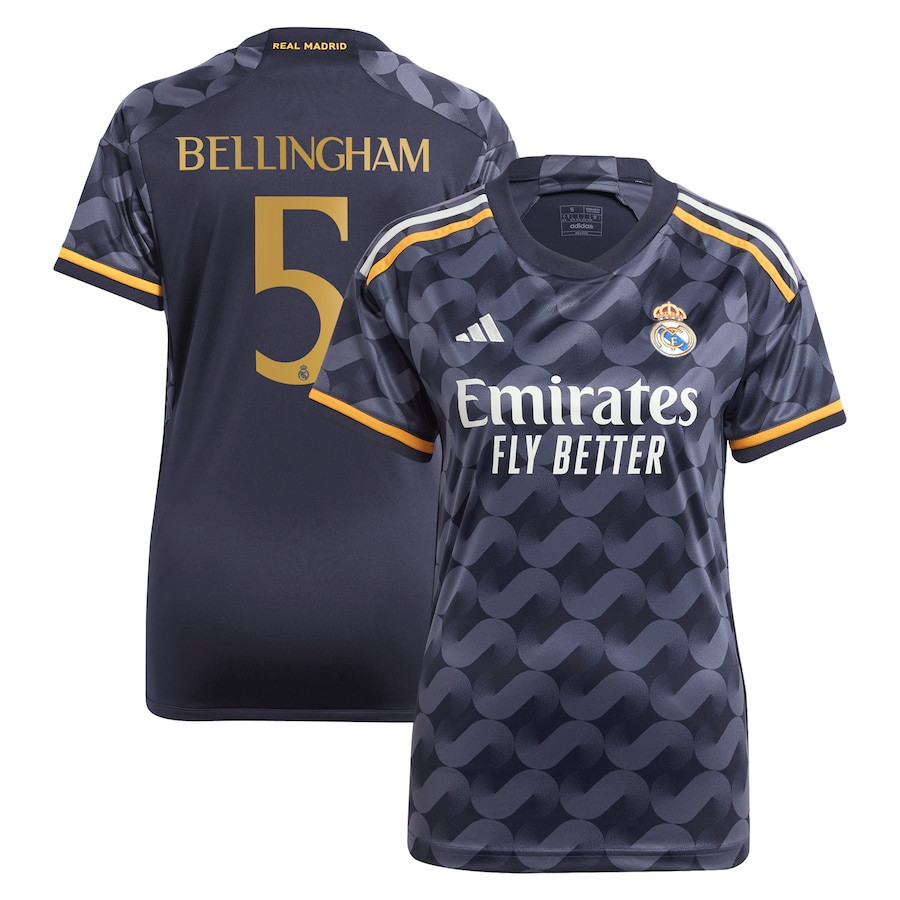 Jude Bellingham 5 Real Madrid 2023-24 Away Women Jersey – Navy Blue