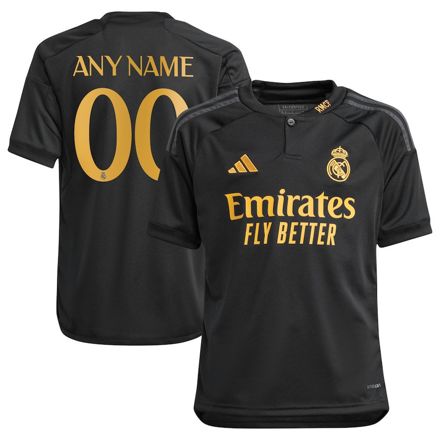 Real Madrid Youth 2023/24 Third Custom Jersey – Black