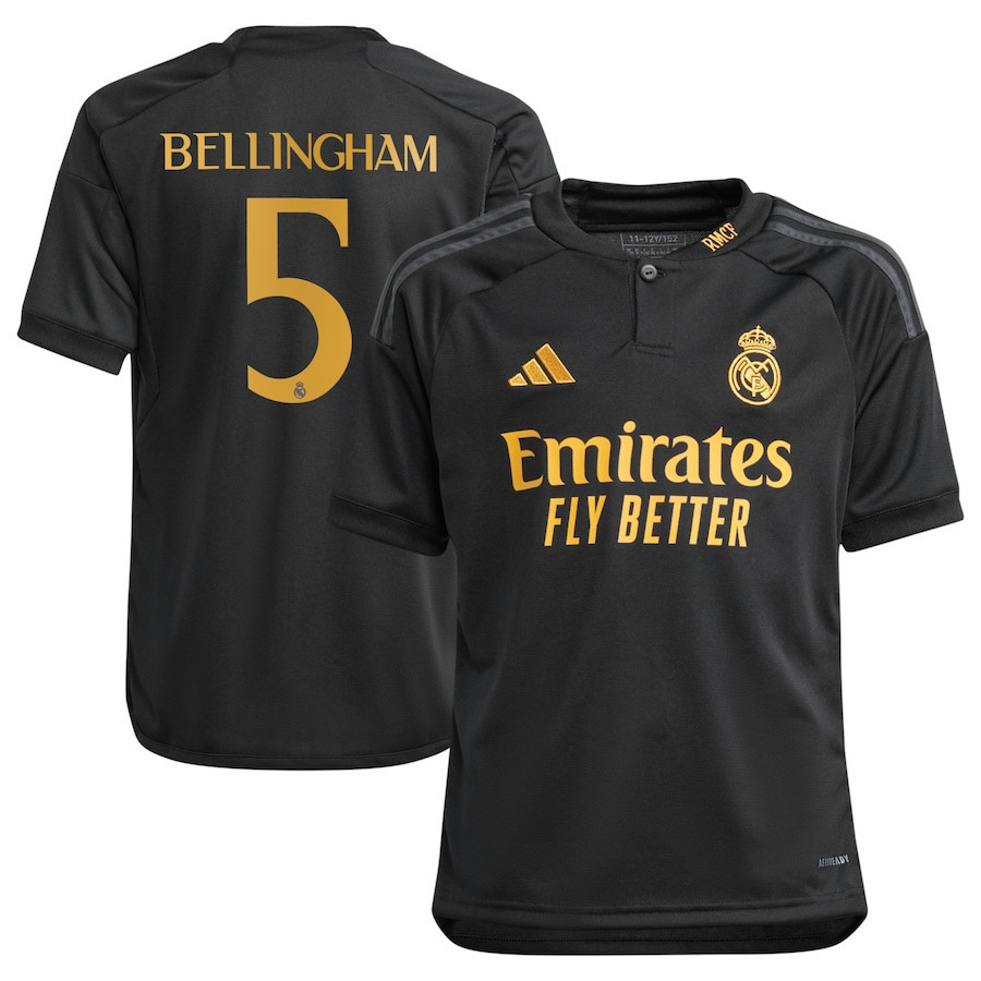 Jude Bellingham 5 Real Madrid Youth 2023/24 Third Player Jersey – Black