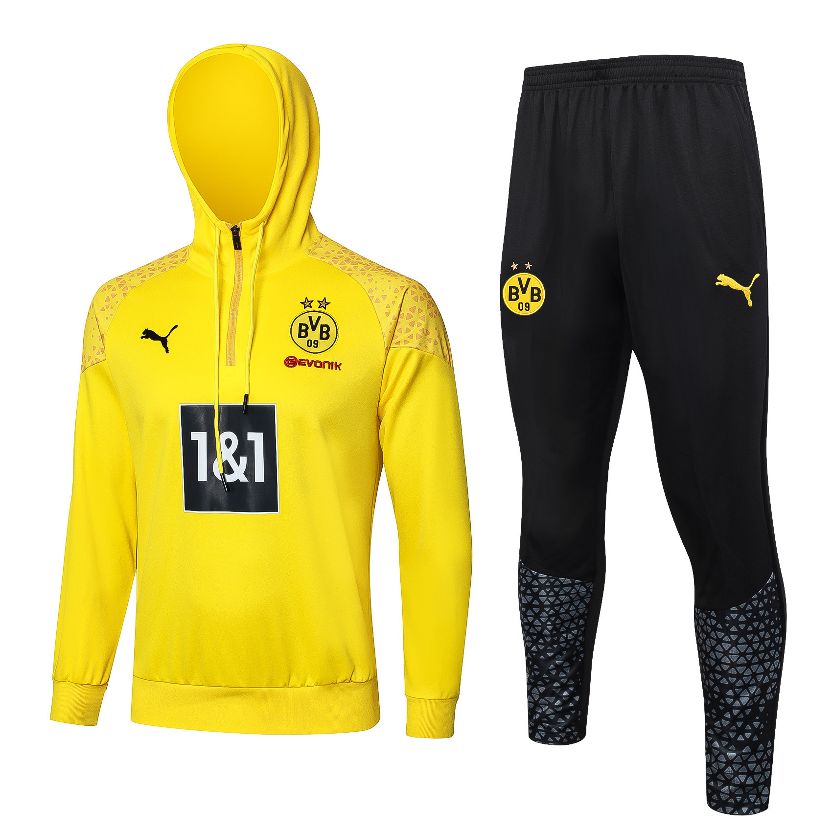 Borussia Dortmund Training Top Hooded Set 23/24 – Black/Yellow