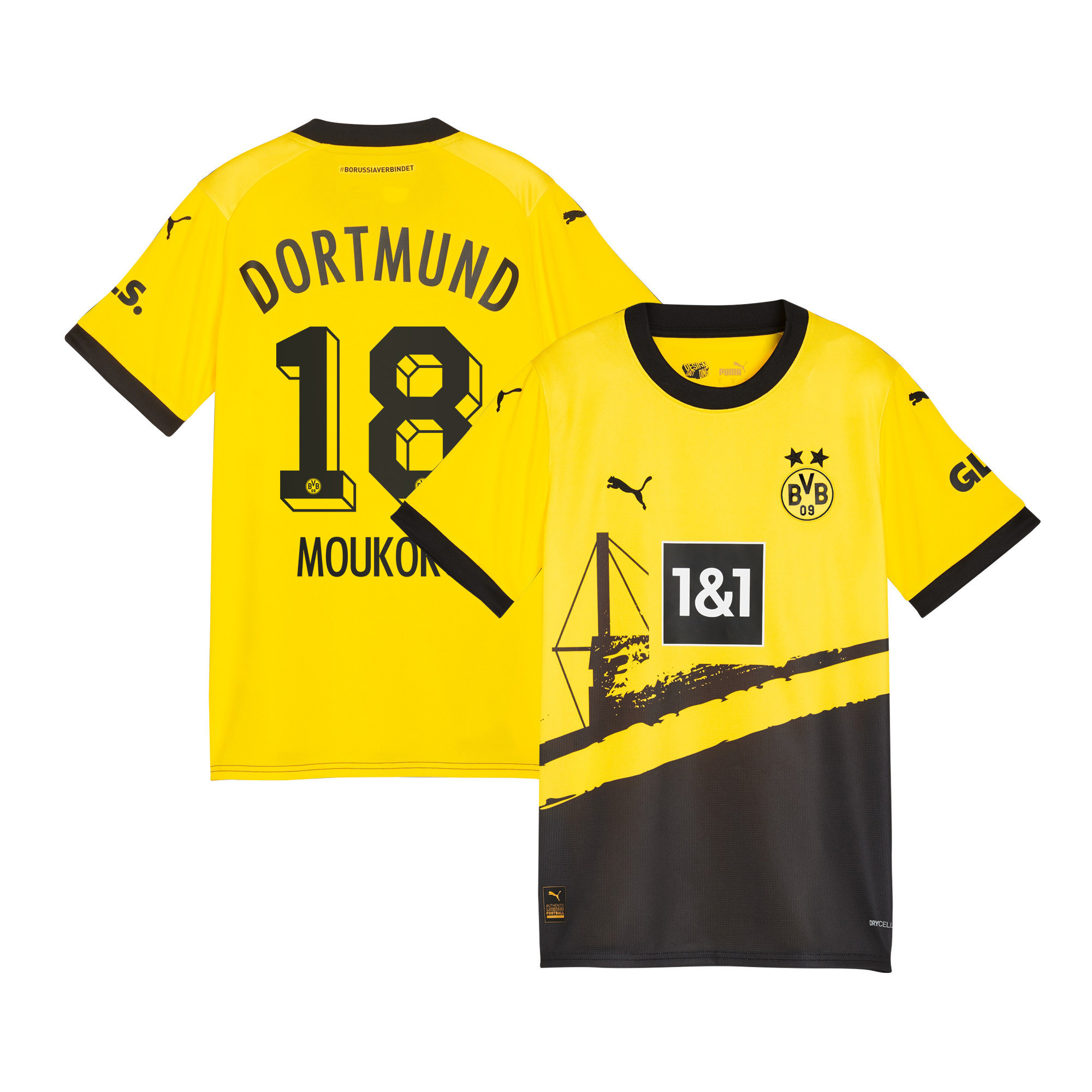 Youssoufa Moukoko 18 Borussia Dortmund 2023/24 Home YOUTH Jersey – Black/Yellow