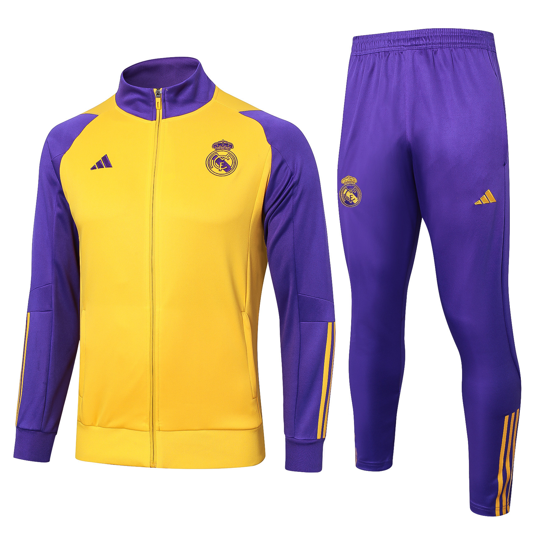 Real Madrid Football Tracksuit/ Anthem Jacket 23/24 – Purple/Yellow