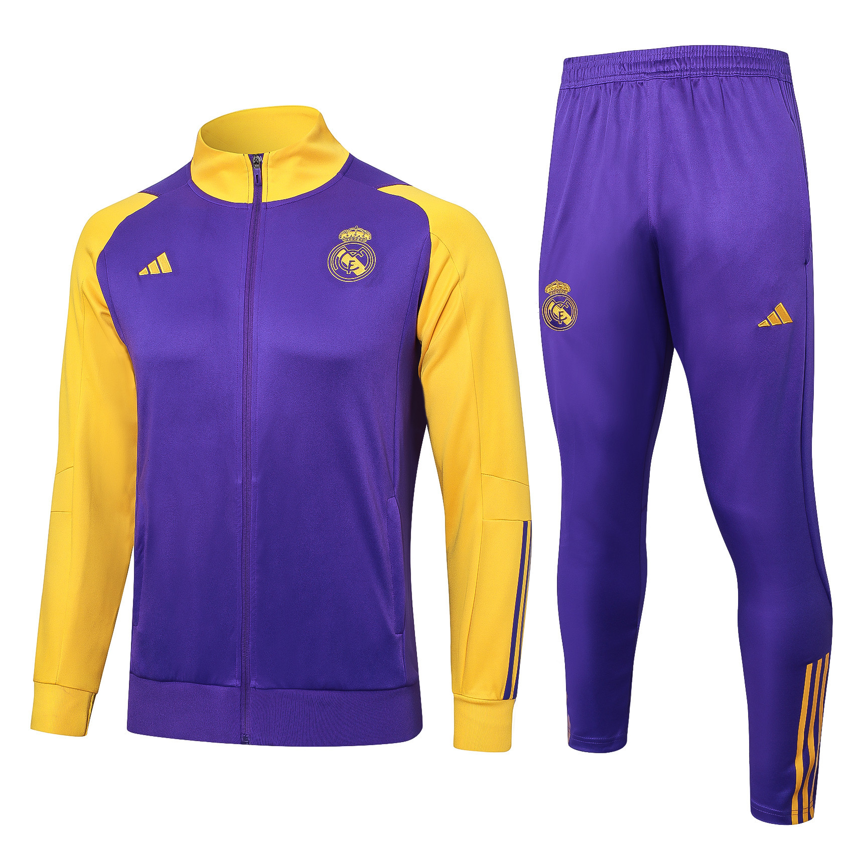 Real Madrid Football Tracksuit/ Anthem Jacket 23/24 – Yellow/Purple