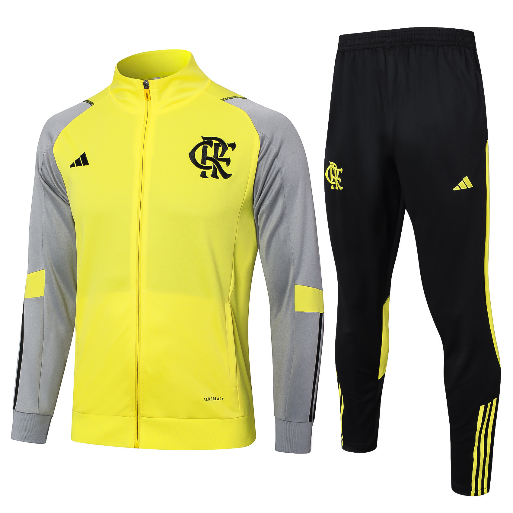 Flamengo Football Tracksuit/ Anthem Jacket 24/25 – Yellow/Grey/Black