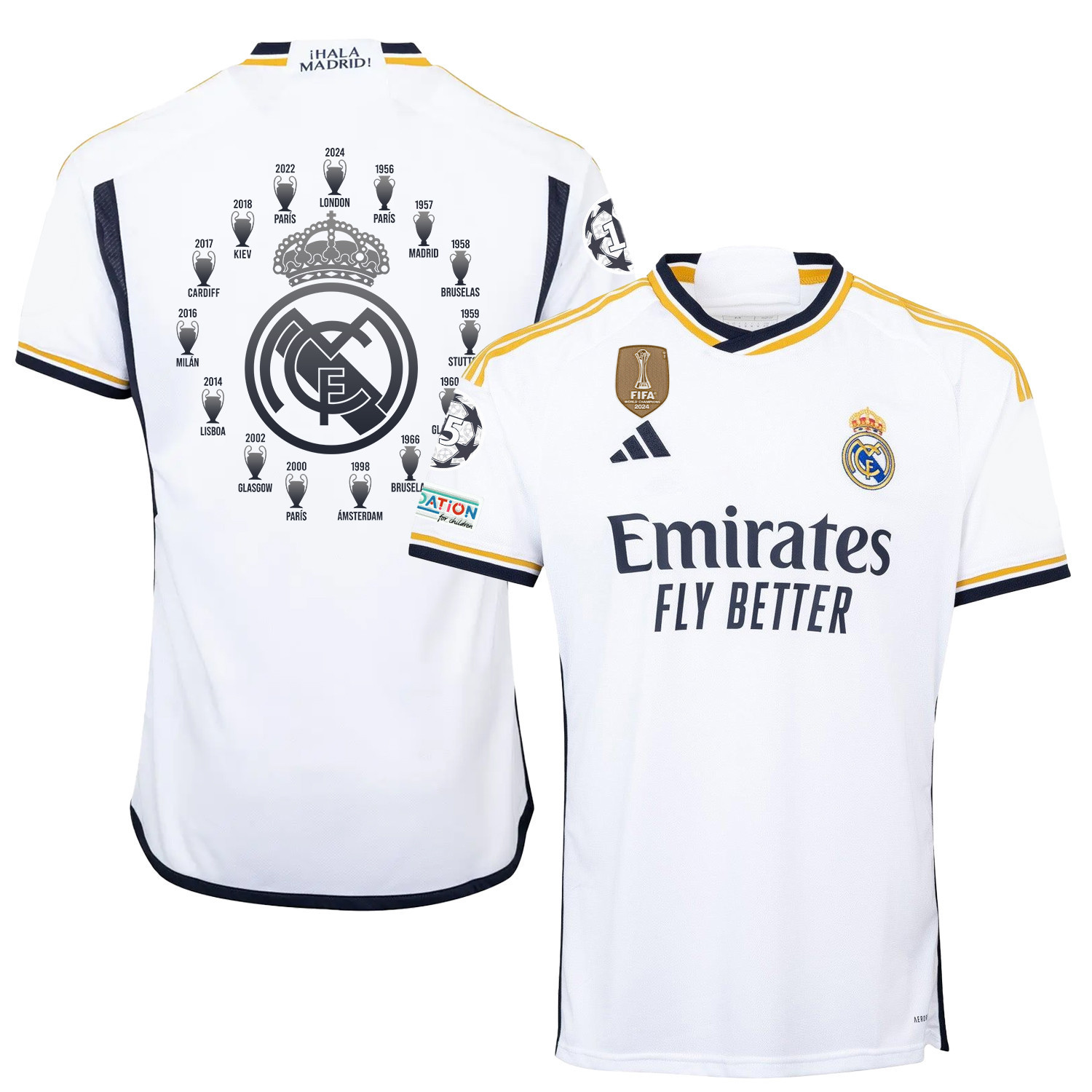 15 Copa V2 Real Madrid Home Jersey 2023/24 – Men – UEFA Patch