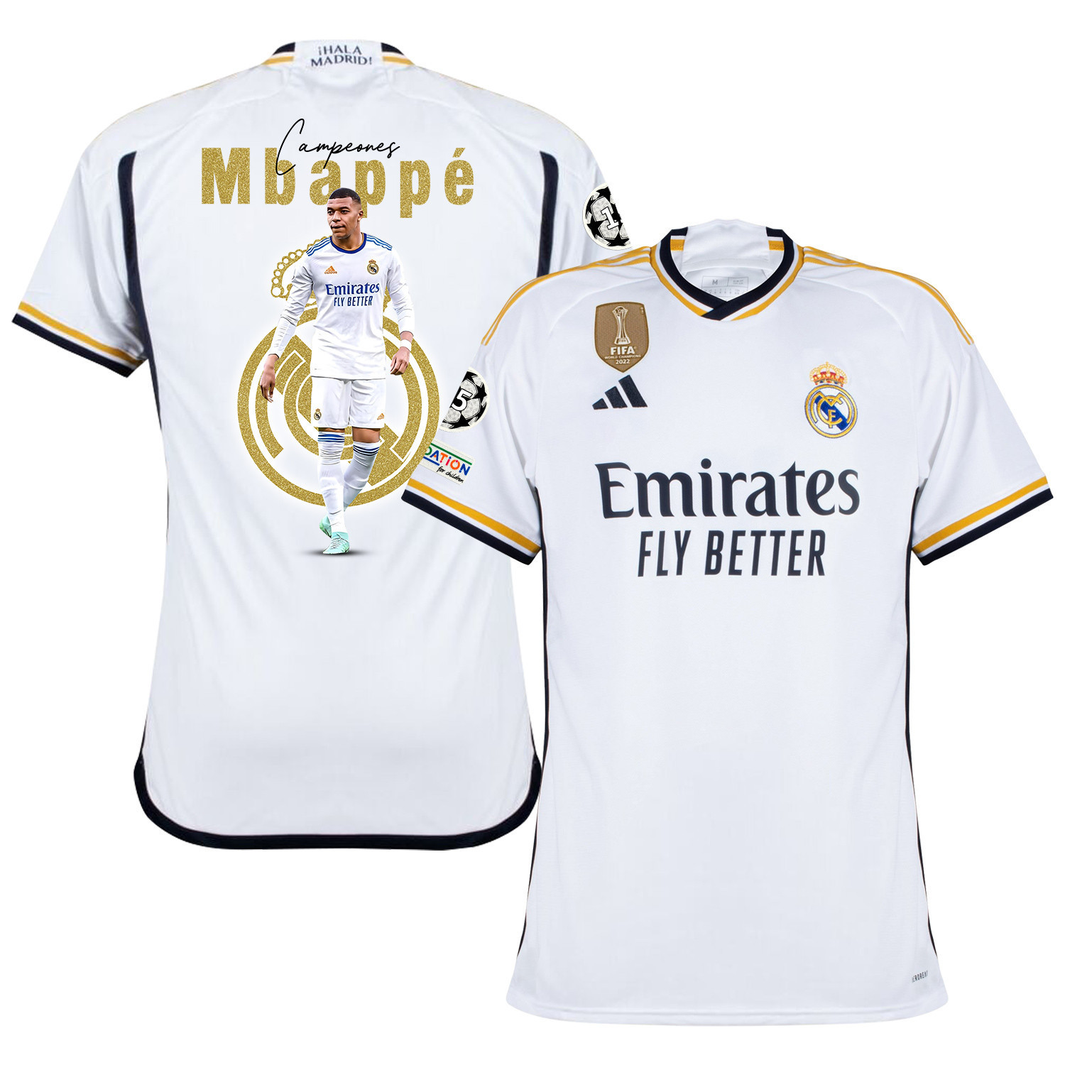 Kylian Mbapp 9 Real Madrid Home Jersey 2023/24 – Men – UEFA Patch