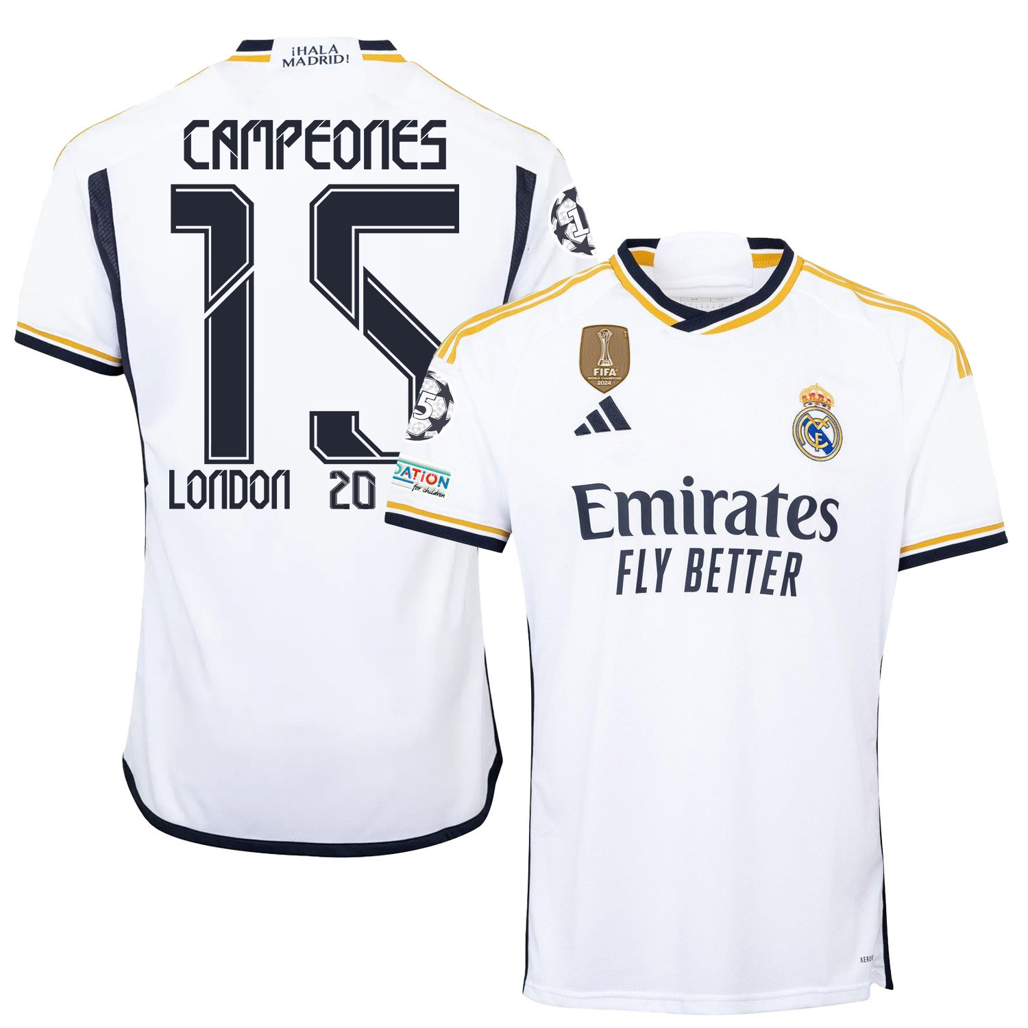 Real Madrid Champions London 2023/24 Home Jersey – Men – UEFA Patch