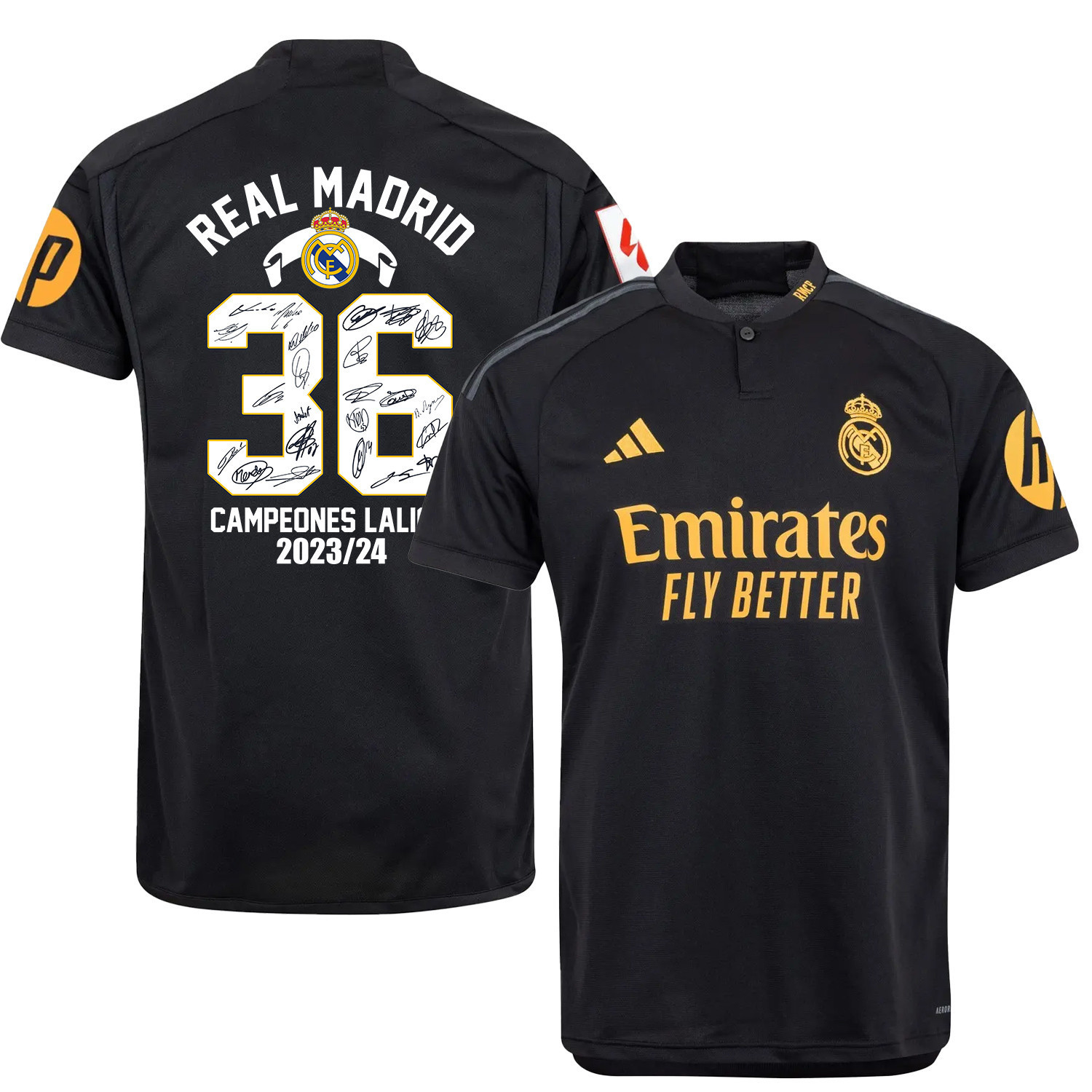 Real Madrid Third Jersey Black 36x LaLiga Champions – LA LIGA Patch