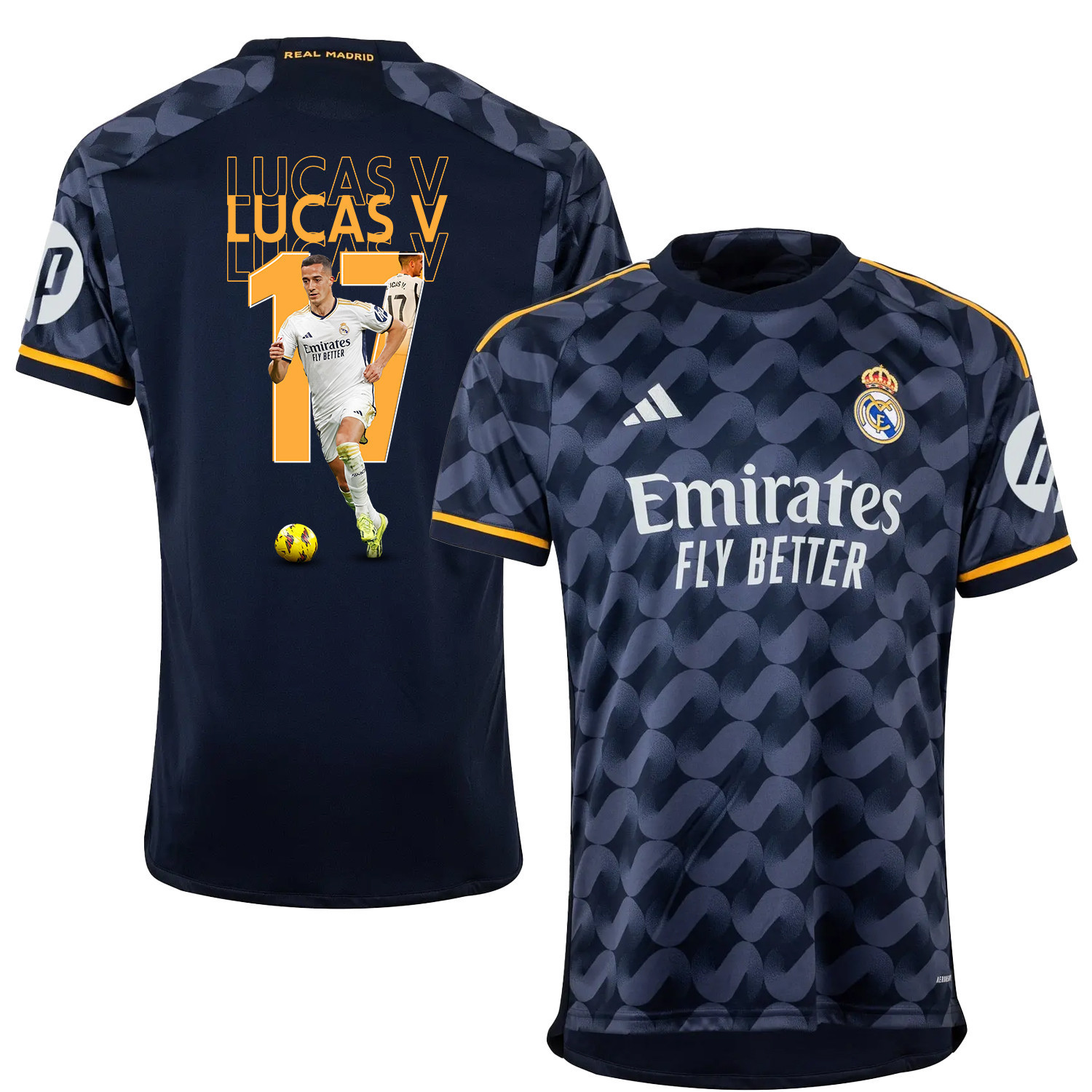 Lucas Vazquez 17 Real Madrid Away Jersey Navy Blue Fan Art