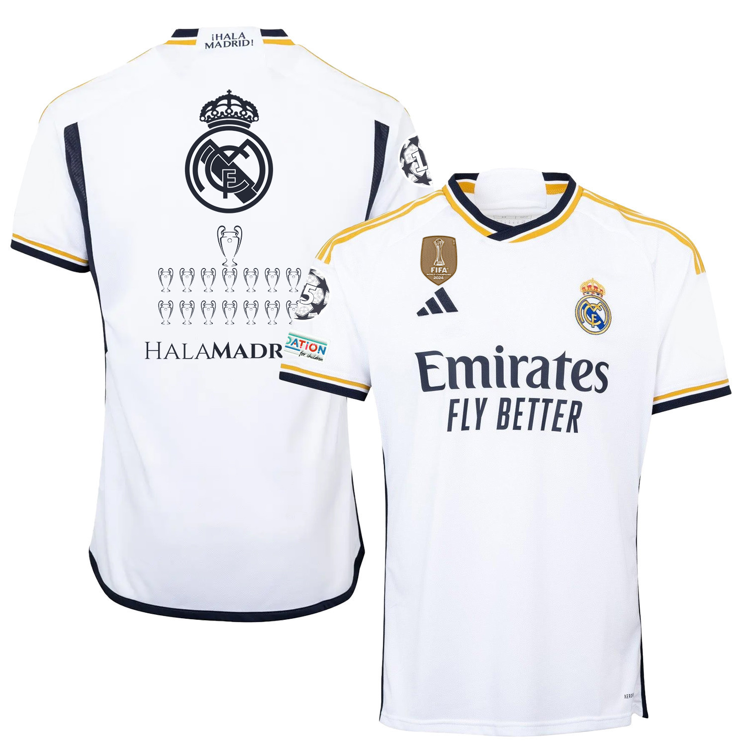 15 Real Madrid Cup 2023/24 Home Jersey – Men – UEFA Patch