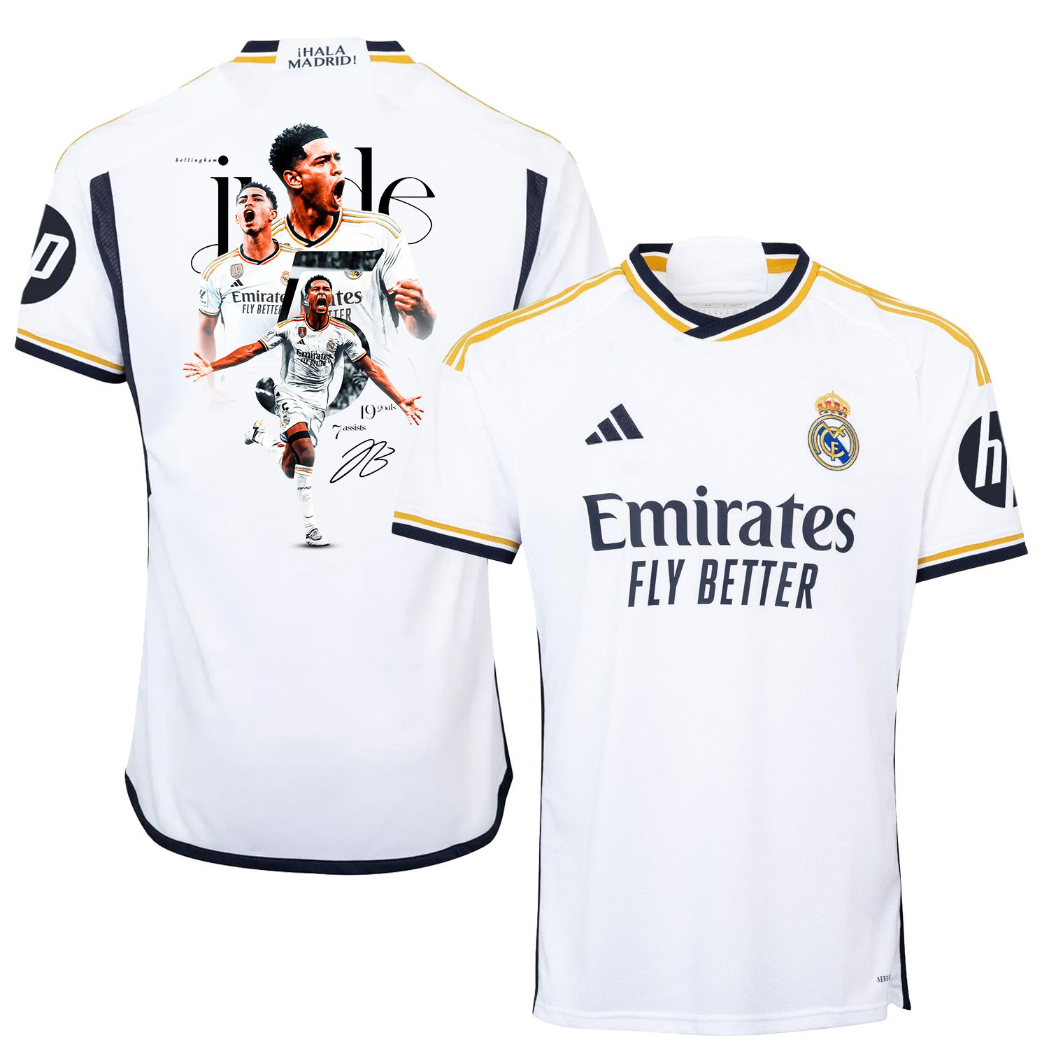 Jude Bellingham 5 Real Madrid Home Jersey White Achievements 2023/24