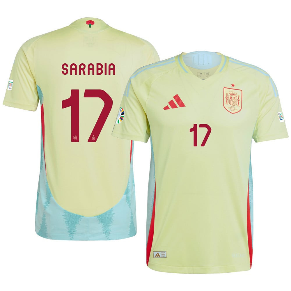 Pablo Sarabia 17 Spain National Team 2024 Away Men Jersey – Yellow